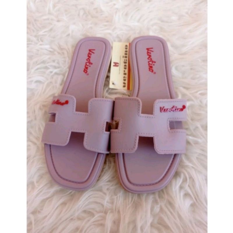 Sandal Flat Wanita Sandal Selop Hermes Karet Jelly