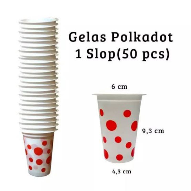 gelas polkadot 200ml gelas bola onde plastik