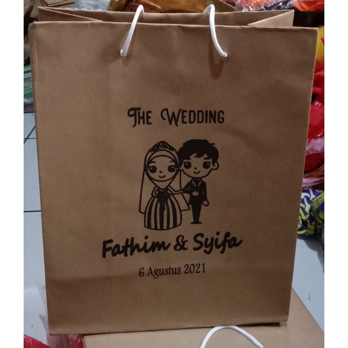 

Paperbag 20X25 Pernikahan | Souvenir | Wedding | Dll (Desain Custom)