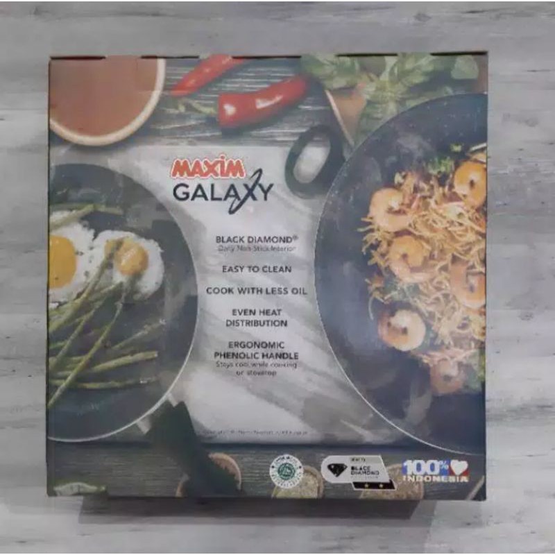 [ Maxim ] Alat Masak/ Penggorengan Maxim Galaxy 2 Set Wajan/ Wok [30 cm] + Fry Pan [22 cm] ORIGINAL