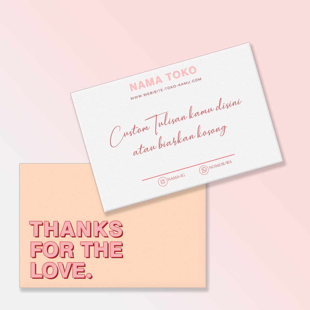 Thank you card / cetak kartu ucapan custom 7x5 9x6 dll