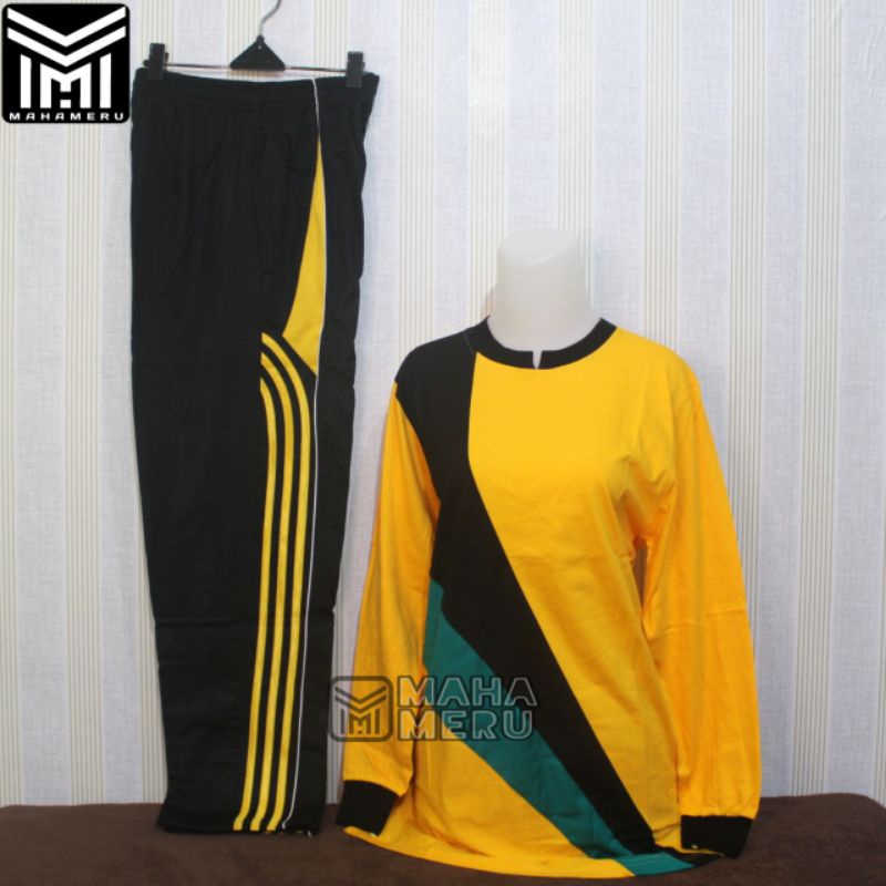 Baju Senam Wanita 1 Set Muslimah / Kaos Olahraga Setelan Training Muslimah