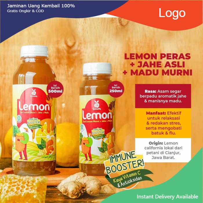 

Sari Lemon Murni + Madu + Jahe 250ml - Minuman imun booster