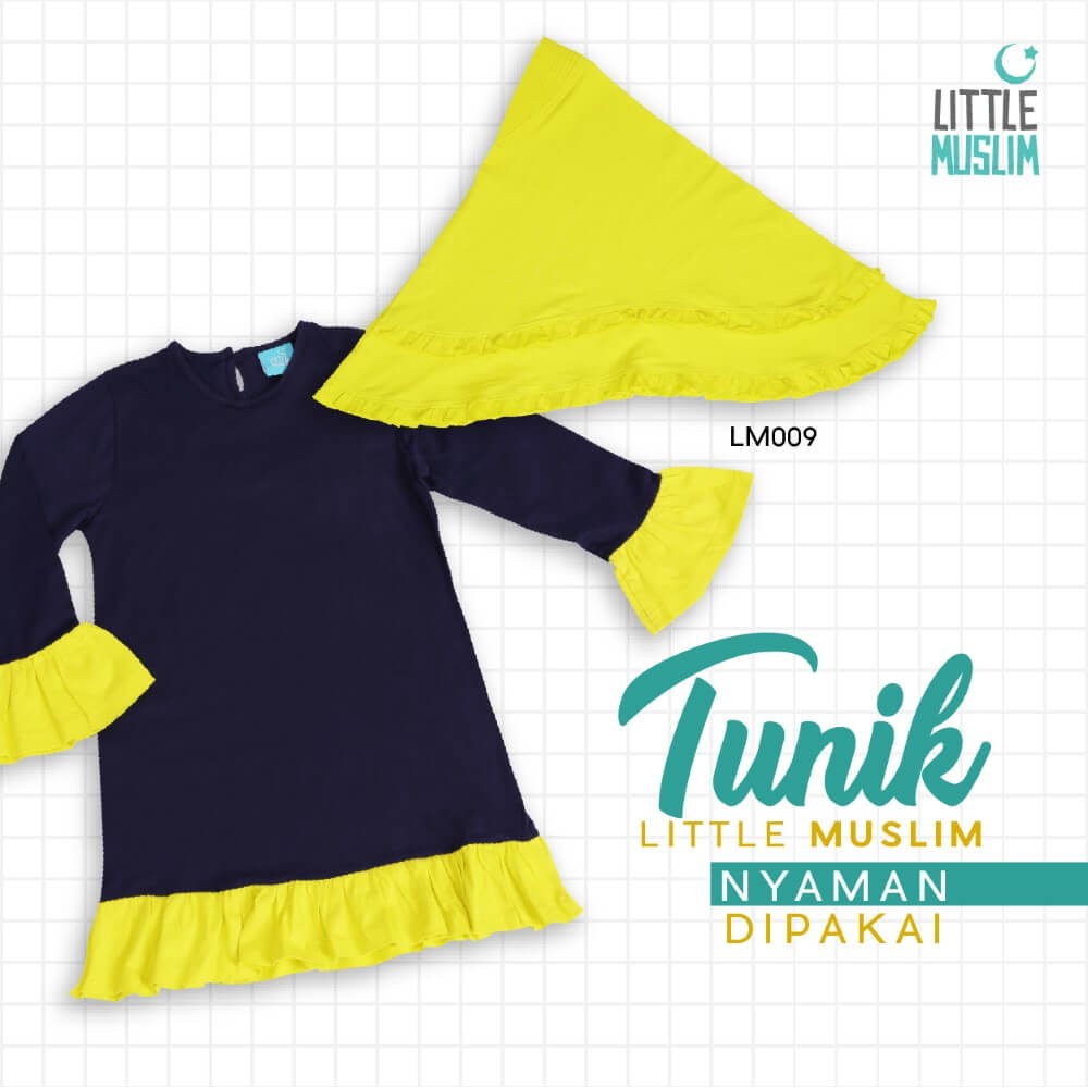 Set Tunik Anak Afrakids &amp; Jilbab - Little Muslim AFRA - LM009 - Baju Muslim Anak Perempuan