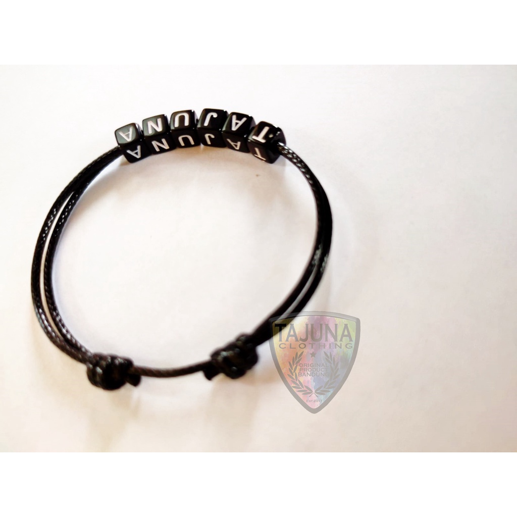 gelang custom nama atau kata,bracelet tali kulit korea