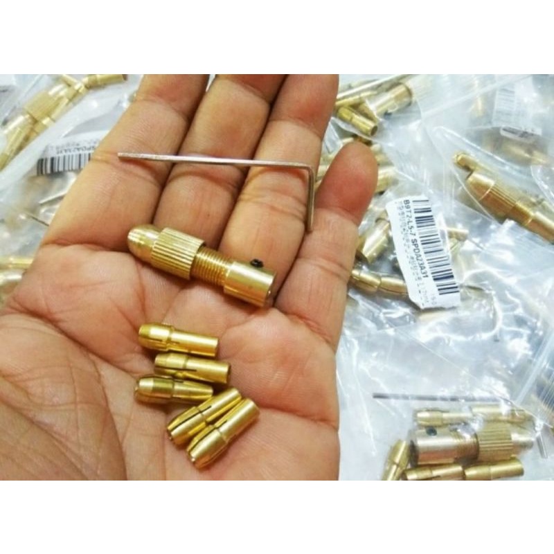 collet chuck dinamo lubang as 2.35mm set 7pcs /  kepala bor dinamo DC / collet chuck dinamo mini