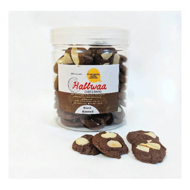 

Kue kering / cookies : Black Almond by Hallwaa cake & bakes kemasan Jar dan Reguler