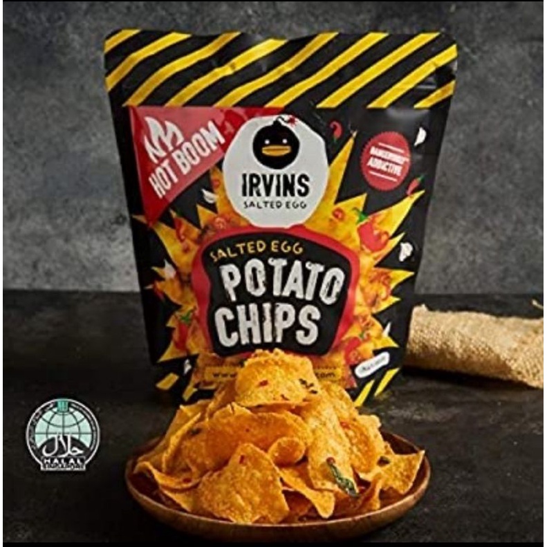 

HOT BOOM IRVINS SALTED EGG POTATO CHIPS SPICY 105 gr