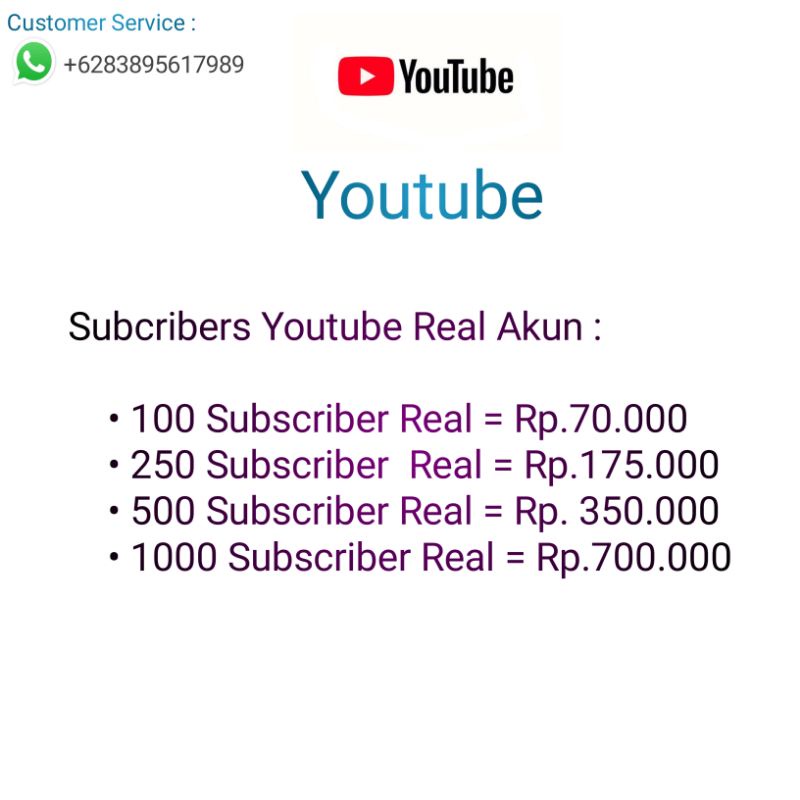 Jual Subscriber Youtube TERMURAH 
