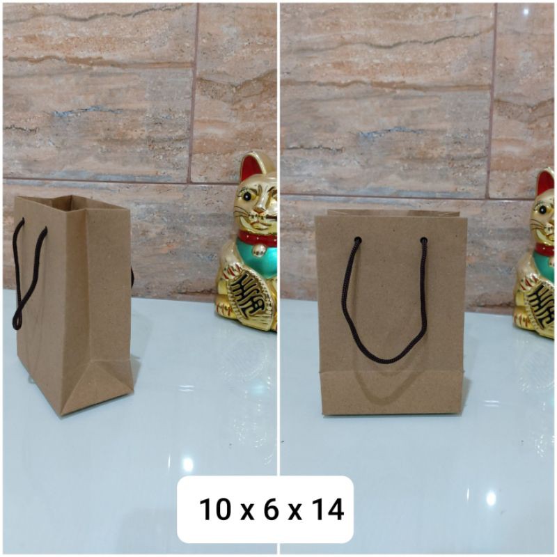 paperbag Kertas Craft ( Coklat ) Uk. 10 x 6 x 14 cm