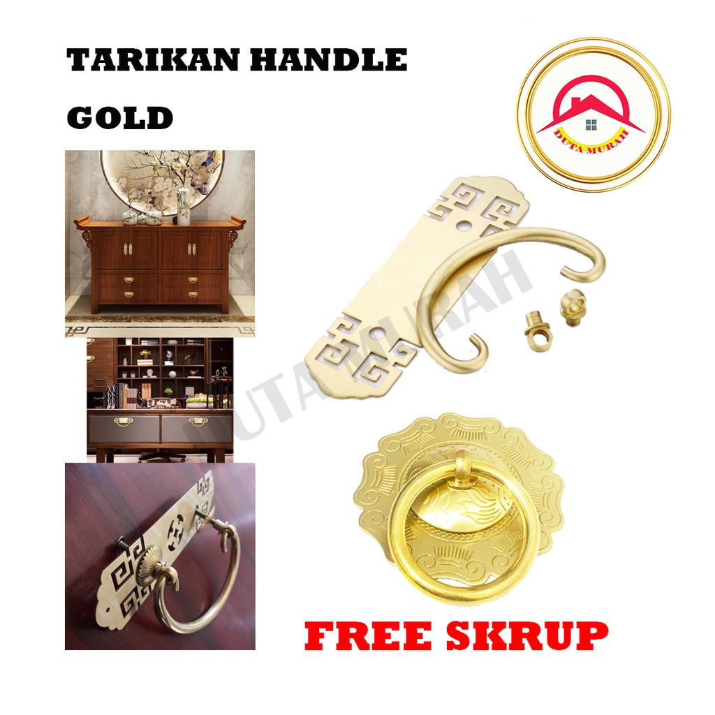 Ring brass pull/tarikan pintu lemari furniture/tarikan laci kuningan Antik Laci /Handle Pintu Gagang Lemari Vintage Klasik Kuningan Gold