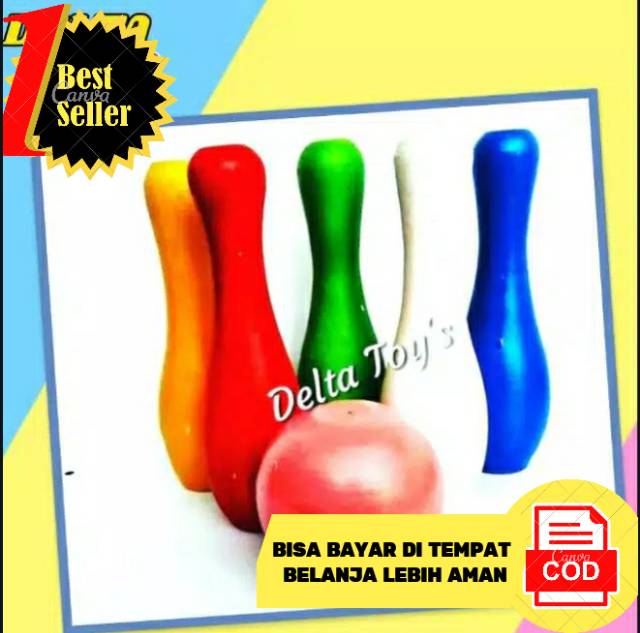 MAINAN EDUKASI ANAK KAYU - BOWLING KAYU , MAINAN APE PAUD TK , MAINAN EDUKATIF
