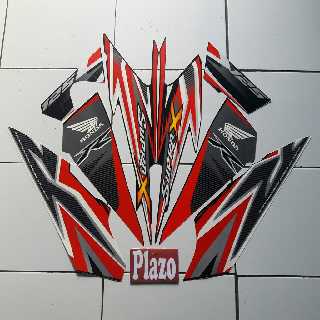 stiker supra x 125r 2012 merah