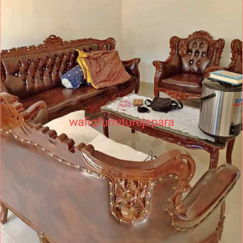 kursi Romawi pot jati formasi 3211+meja