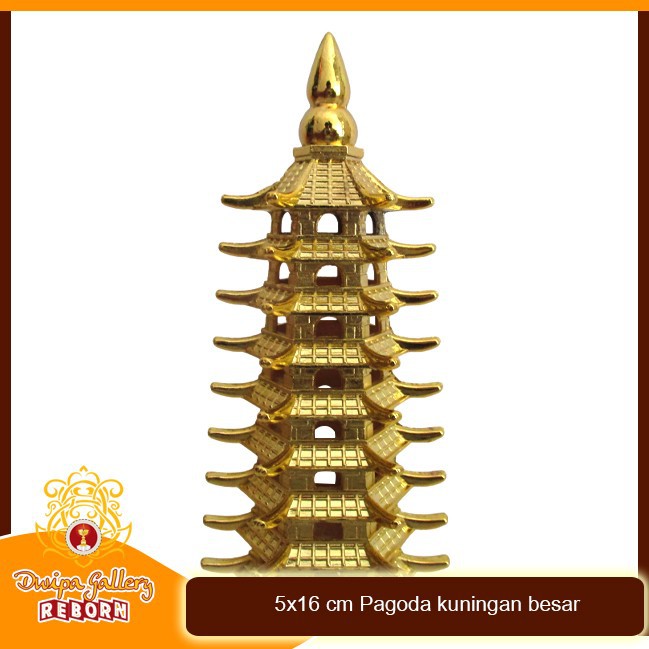 5x16 cm Pagoda kuningan besar