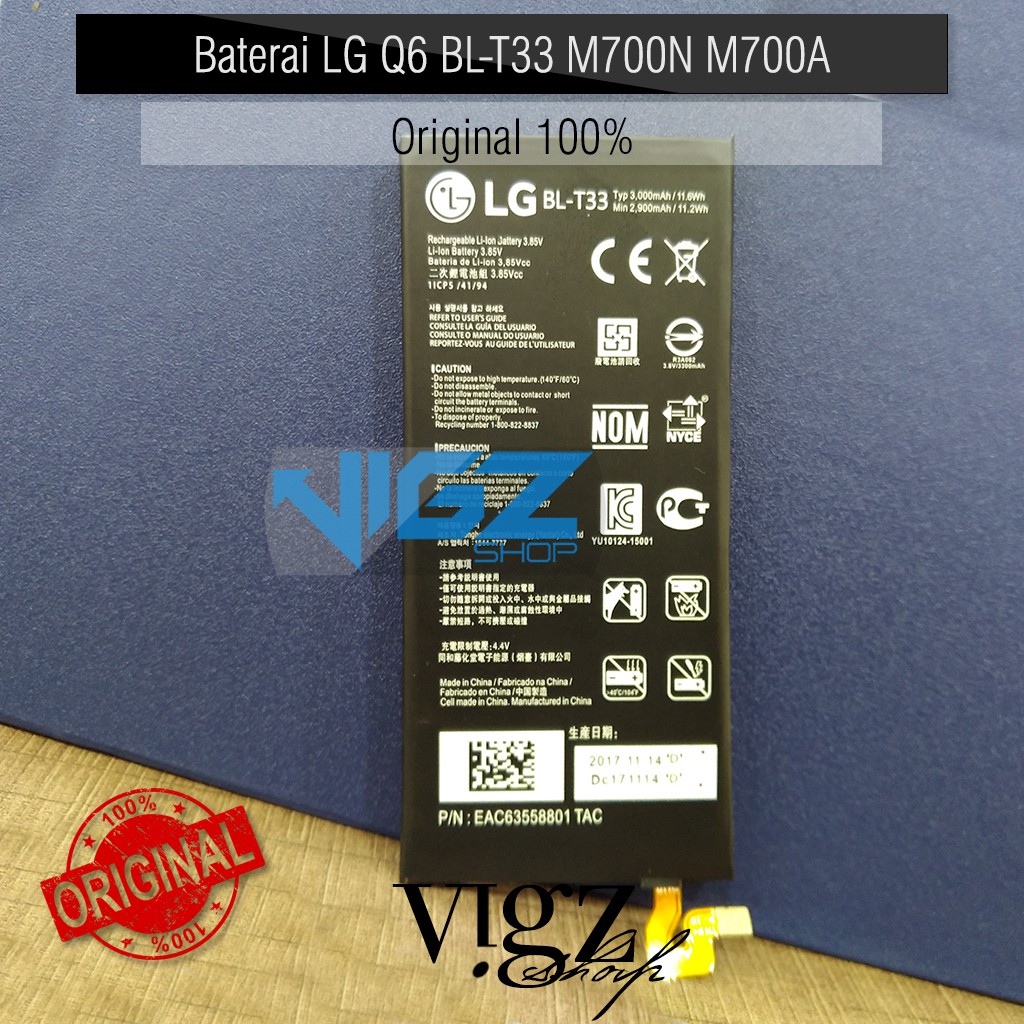 Baterai LG Q6 Q6 Plus Q6+ BL-T33 M700N M700A Original 100%