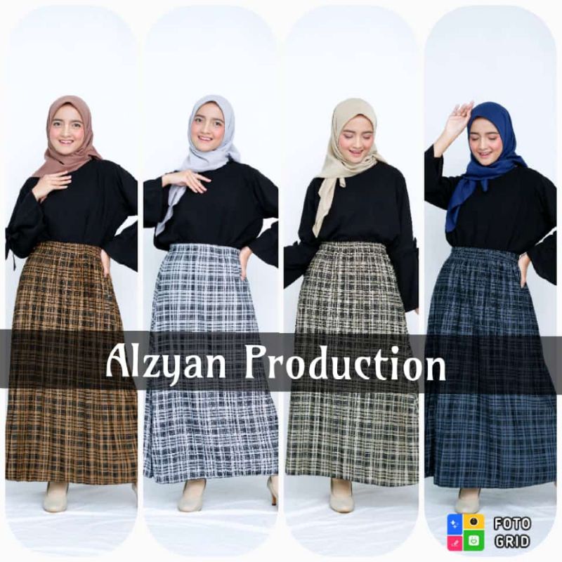 ROK TARTAN KOTAK PLISKET PREMIUM  KUALITAS IMPORT/ROK WANITA