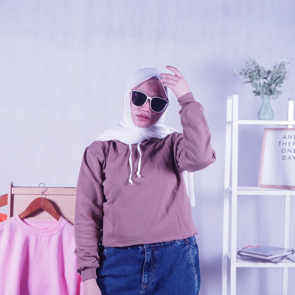 HOODIE CROOP OVERSIZED II HOODIE TRENDING 20 WARNA #HC