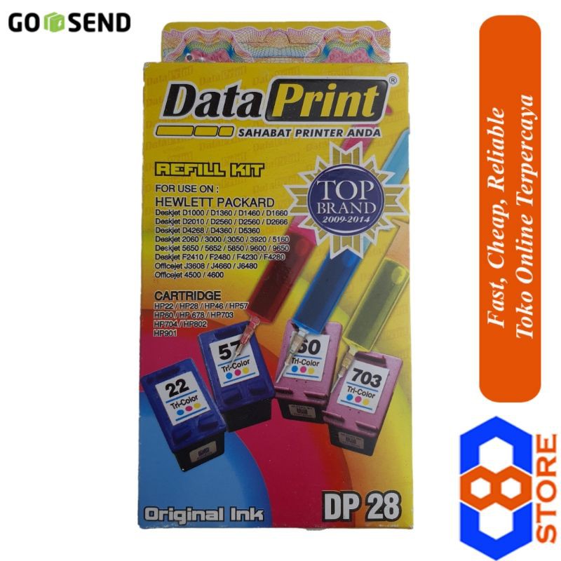 DATAPRINT DP28 DP 28 TINTA REFILL SUNTIK PRINTER HP WARNA ORIGINAL