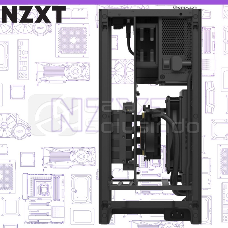 NZXT H1 White Tempered Glass Mini-ITX Gaming Case with PSU, AIO, and Riser Card