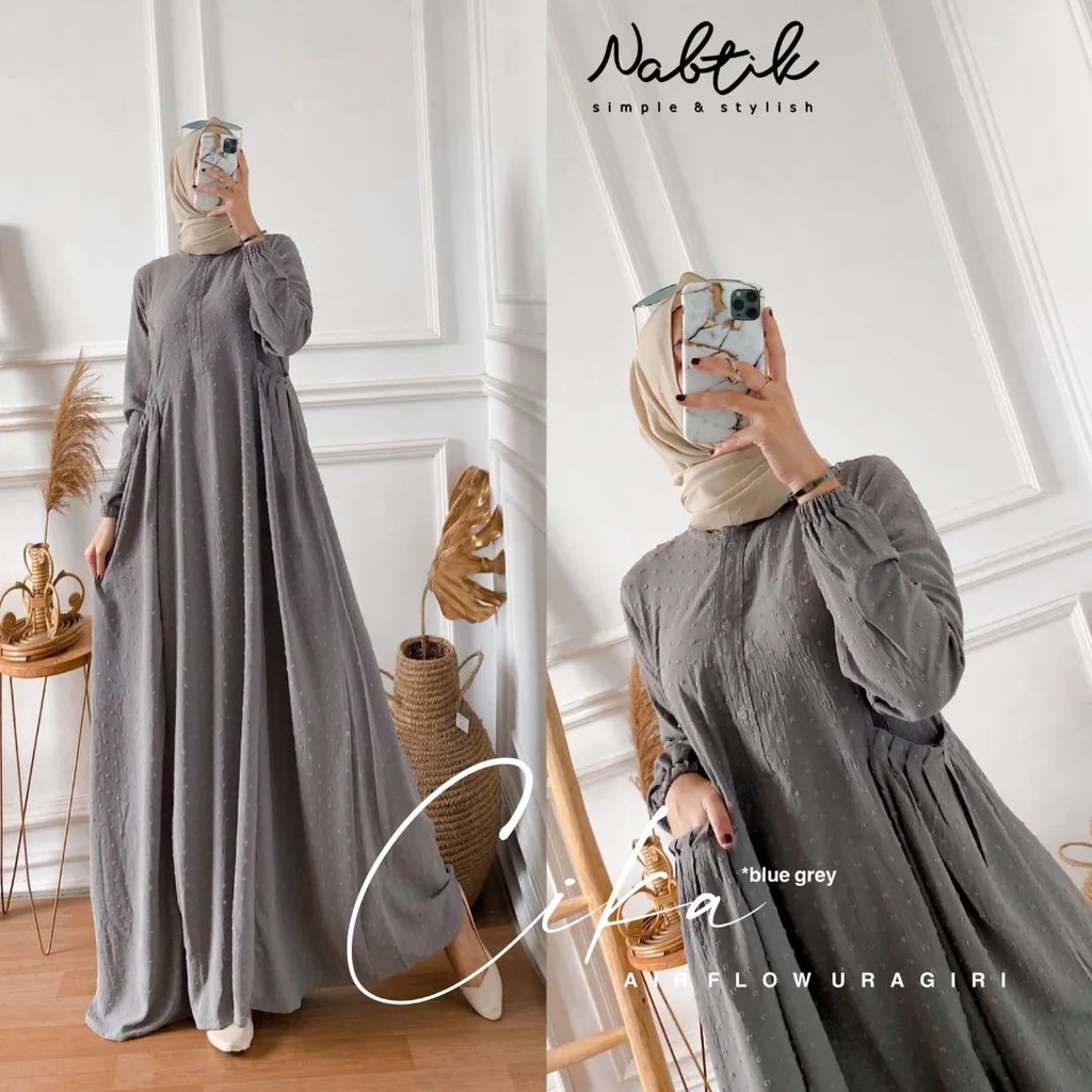 CIKA MAXY Gamis Kringkle Airflow Uragiri LD 110-Gamis Wanita Busui Friendly