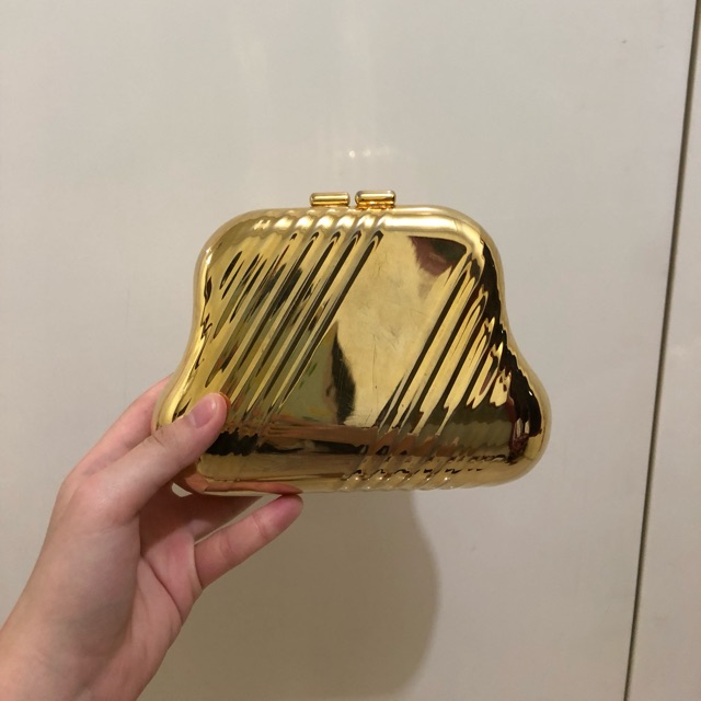 JUAL TAS PESTA TANGAN SMALL GOLD PARTY CLUTCH PEDRO TERMURAH