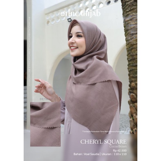 HIJAB SEGIEMPAT LASERCUT ° CHERYL SQUARE  ETHICA HIJAB