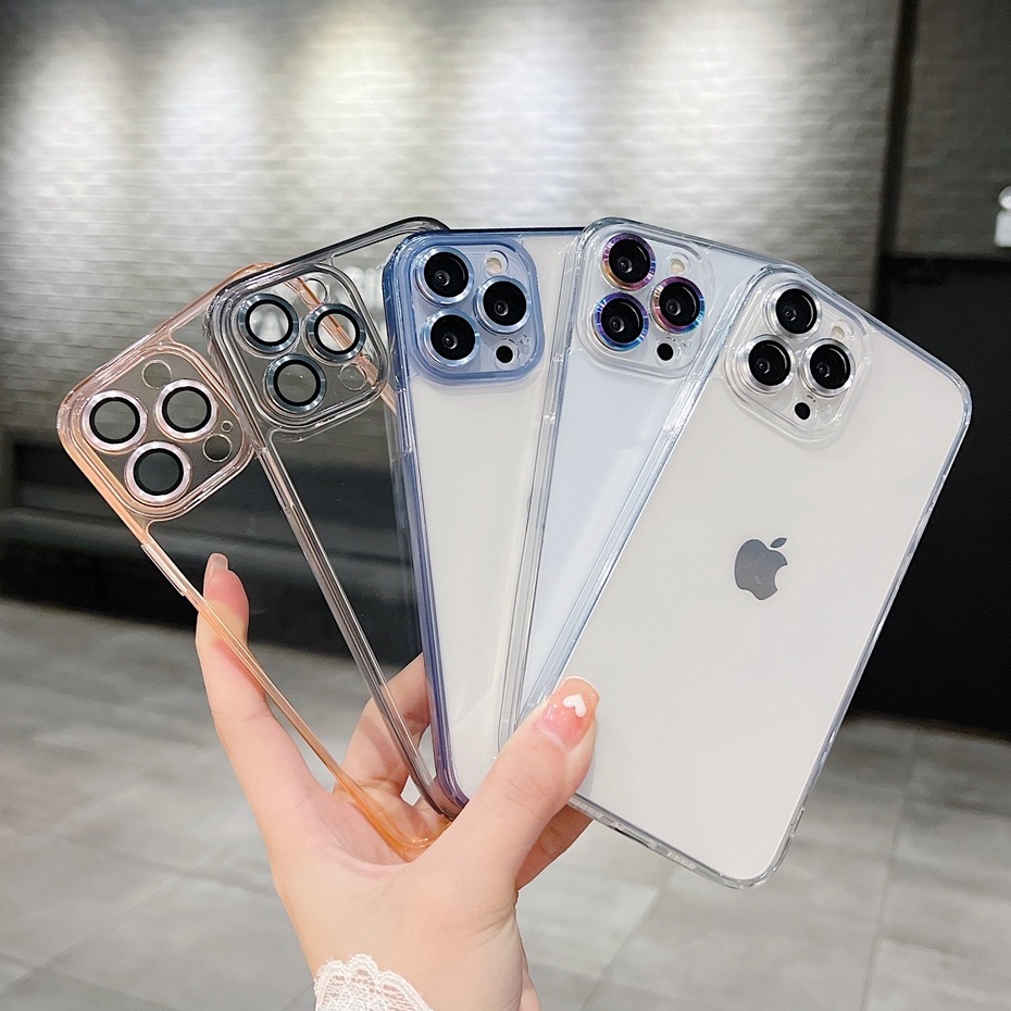 Case Lensa Kamera Belakang Transparan Tahan Banting Untuk iPhone 13 pro max 11 12 pro max