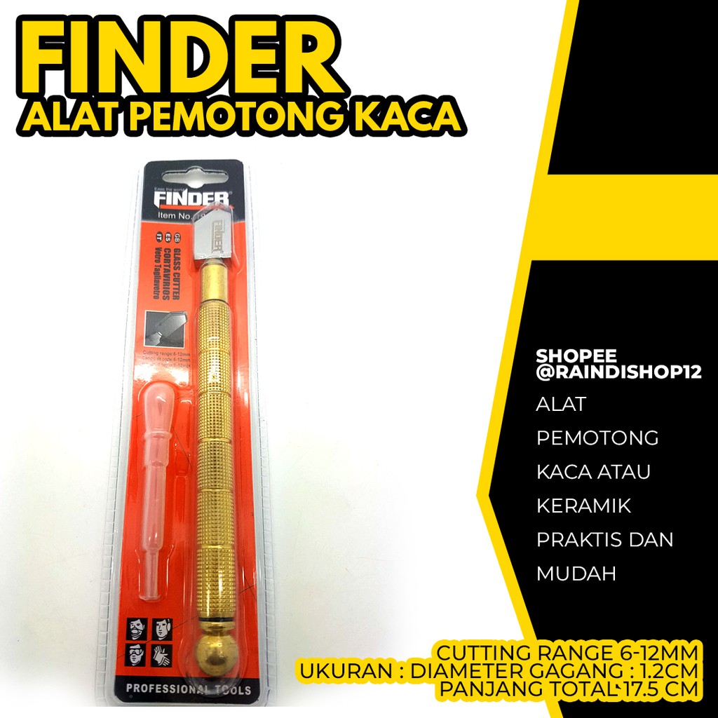 WA454 ALAT PEMOTONG KACA MERK FINDER OIL ROLLING GLASS CUTTER BY RAINDI SHOP