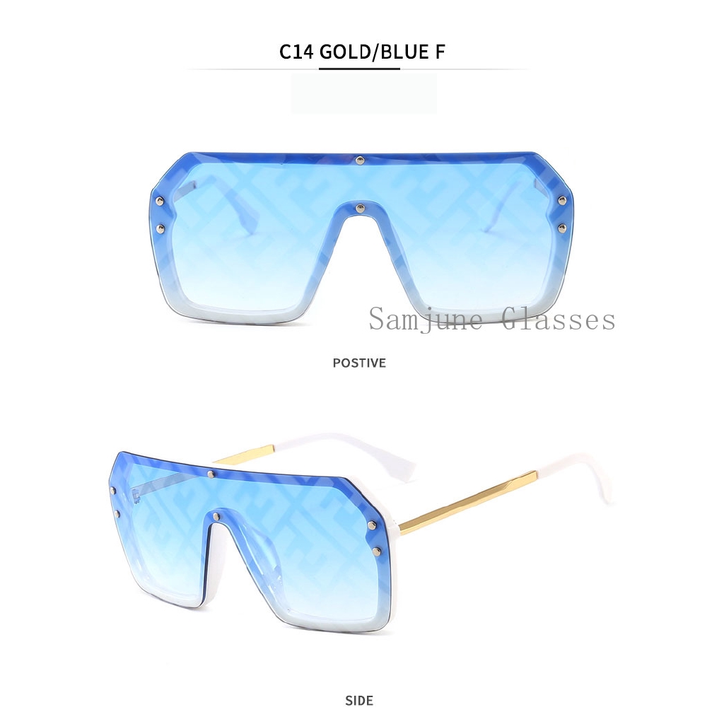 2022 Kacamata Hitam Wanita Model Frame Setengah Oversize Untuk Musim Panas / Outdoor