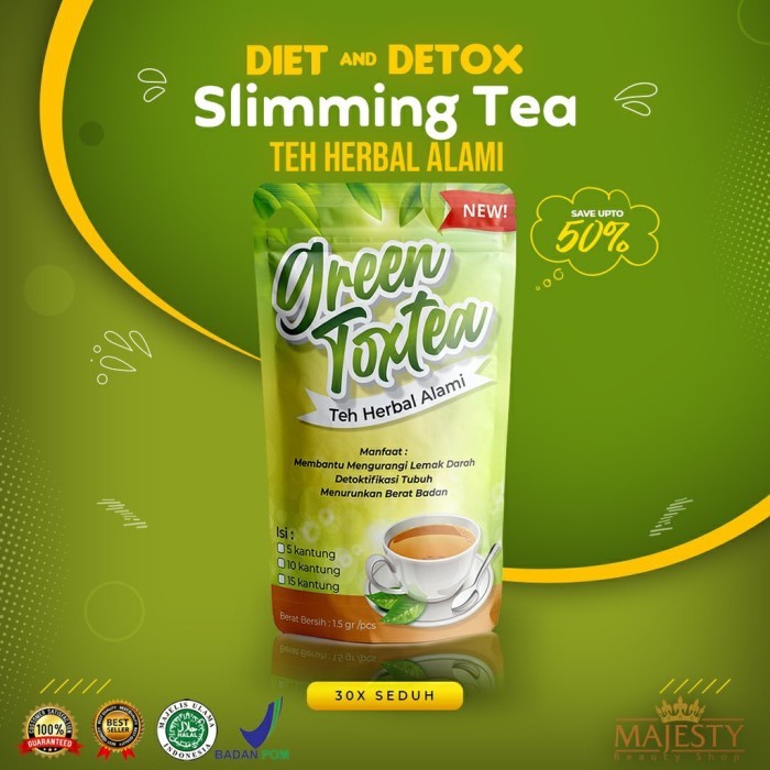 

ORIGINAL MURAH GREENTOXTEA TEH DIET DAN DETOX - Isi 10 Teh Diet dan Detox Teh herbal