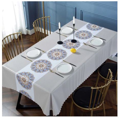 TOMUMUDA COD Taplak Meja Makan Motif Waterproof Anti Air 140x180 PVC Table Cloth LDL37