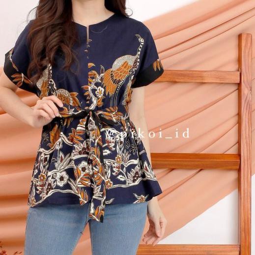 ֍ Baju batik modern / atasan wanita / batik murah / batik anak muda cewe - NAVY - 2523 ◊