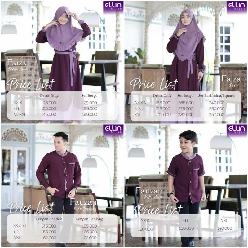 READY SIAP KIRIM SARIMBIT FAUZAN & FAIZA EID SERIES BY ELLIN HIJAB ORIGINAL