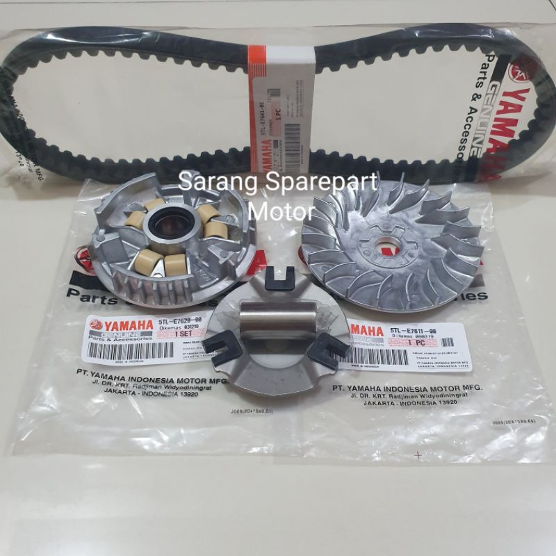 Paket Cvt Van Belt + Rumah Roller Assy Set + Kipas Roller Mio Sporty Mio Smile Mio Soul 5TL