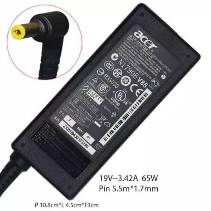 ORIGINAL ADAPTOR ACER 19V 3.42A (5.5x1.7MM) E14 E5 475 E5 475G E1-421 E1-431 E1-451 E1-471 4710 4730 4730G 4720 4732 ORIGINAL