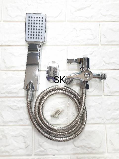 PAKET MURAH TERKOMPLIT ( By 1 Get 1 ) Beli Hand Shower Mandi Dapat Kran Cabang Double 2 Lobang