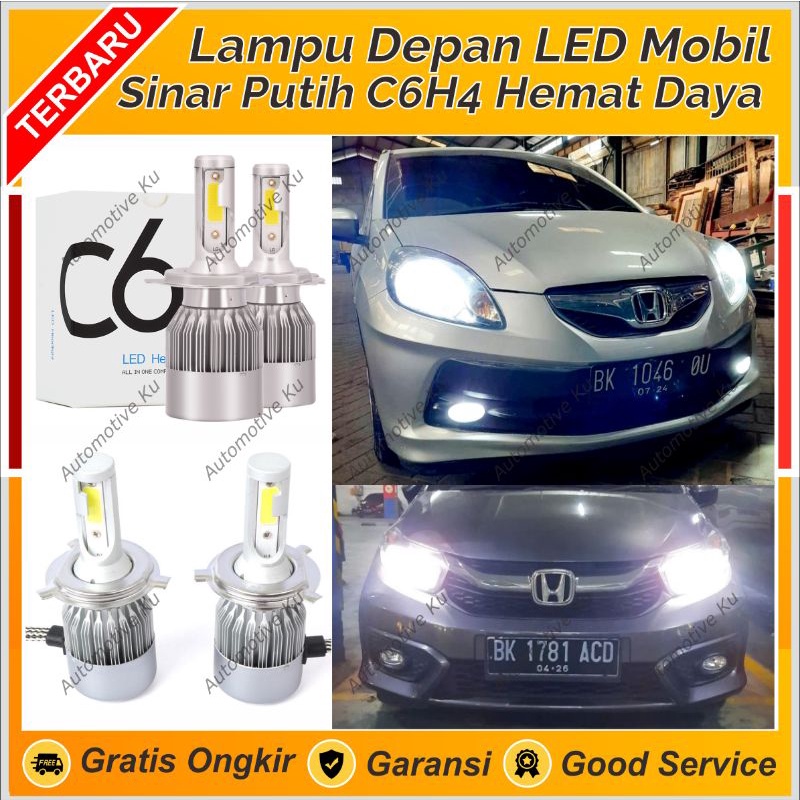LAMPU UTAMA MOBIL LED  C6 H4 C6H4 COB PUTIH: DAIHATSU XENIA GRANDMAX ESPASS FEROZA TERIOS TAFT TARUN