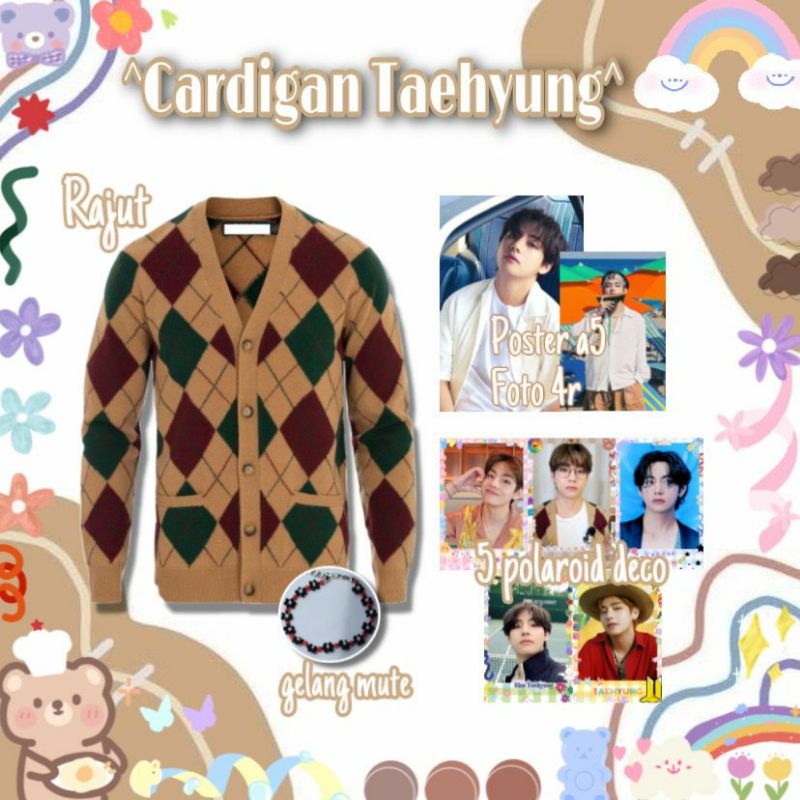 CARDIGAN TAEHYUNG/CARDIGAN V BTS/RUN BTS/CARDIGAN KPOP/Hamperskpop.id