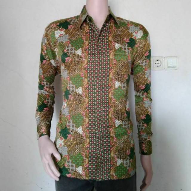 BATIK SEMI SUTRA BERFURING SILKY LENGAN PANJANG CLASIK SIZE M L XL XXL KEMEJA PRIA FASHION NEW JUMBO