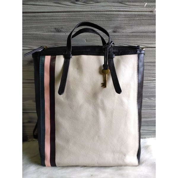 tas Fossil Camilla Large Backpack White Black