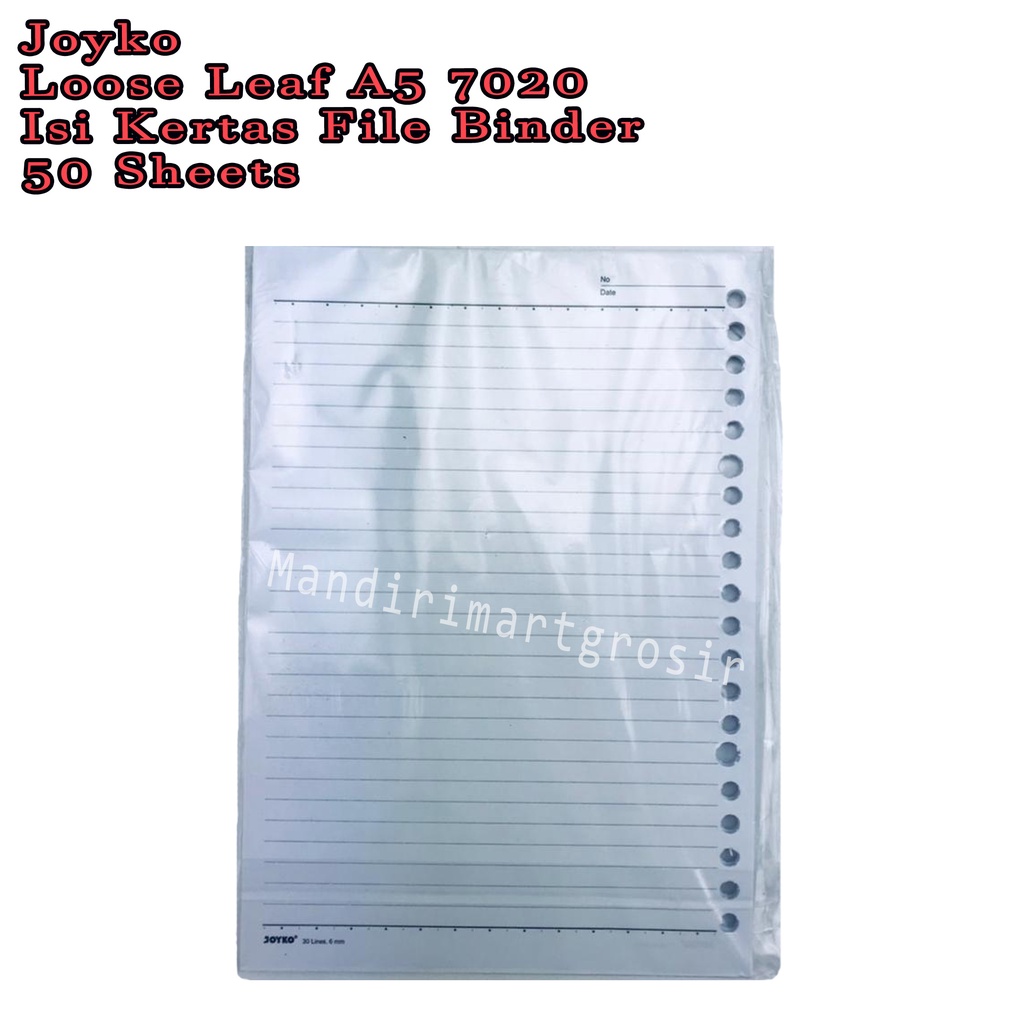 Loose Leaf A5 7020 *Joyko * Isi Kertas File Binder * 50 Sheets