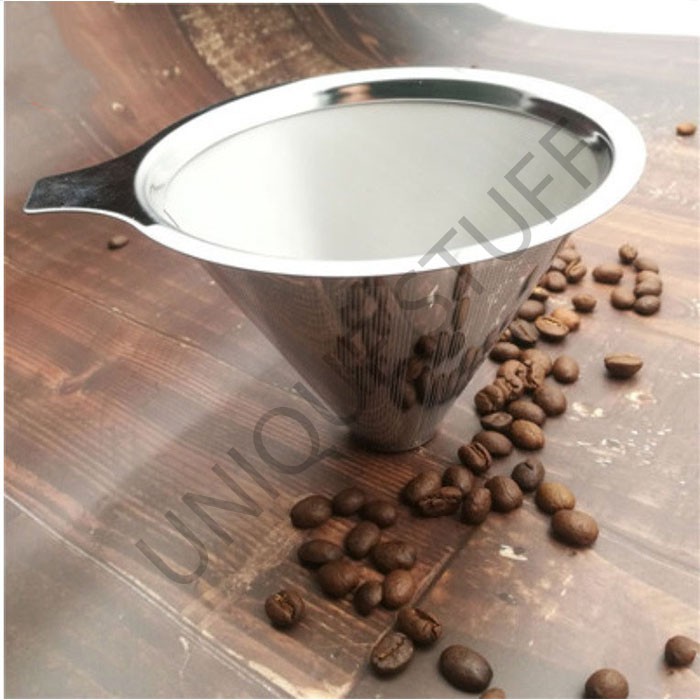 Filter kopi stainless Cone pour over drip coffee cone stainless filter