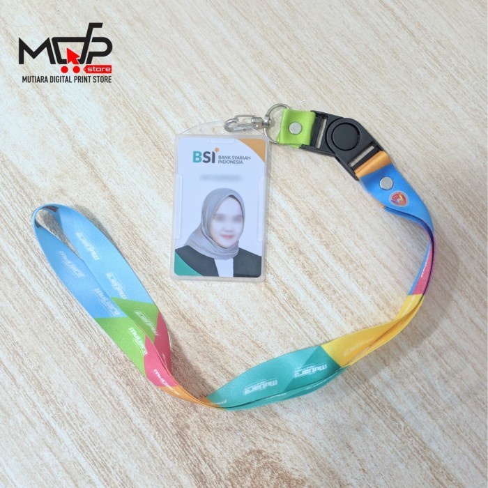 

TALI LANYARD CUSTOM FULL COLOR PLUS HOLDER DAN CARD 2SISI MDPRINTSTORE