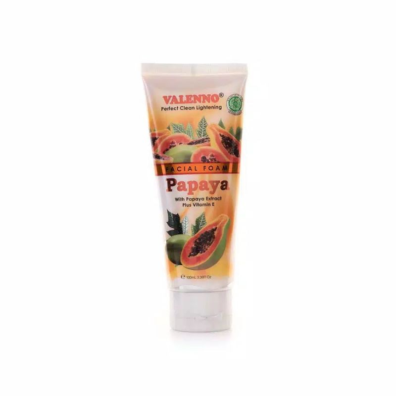 SABUN PEPAYA PENCERAH WAJAH - SCRUB WAJAH VALENNO FACIAL FOAM 100GR