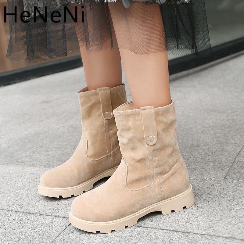 High Quality Winter Women Boots Fashion Martin Boots Woman Mid Calf Snow Boots Outdoor Casual