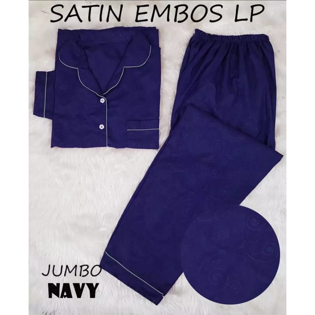 hokyfashion PIYAMA PP SATIN EMBOS FIT TO XL-NAVY