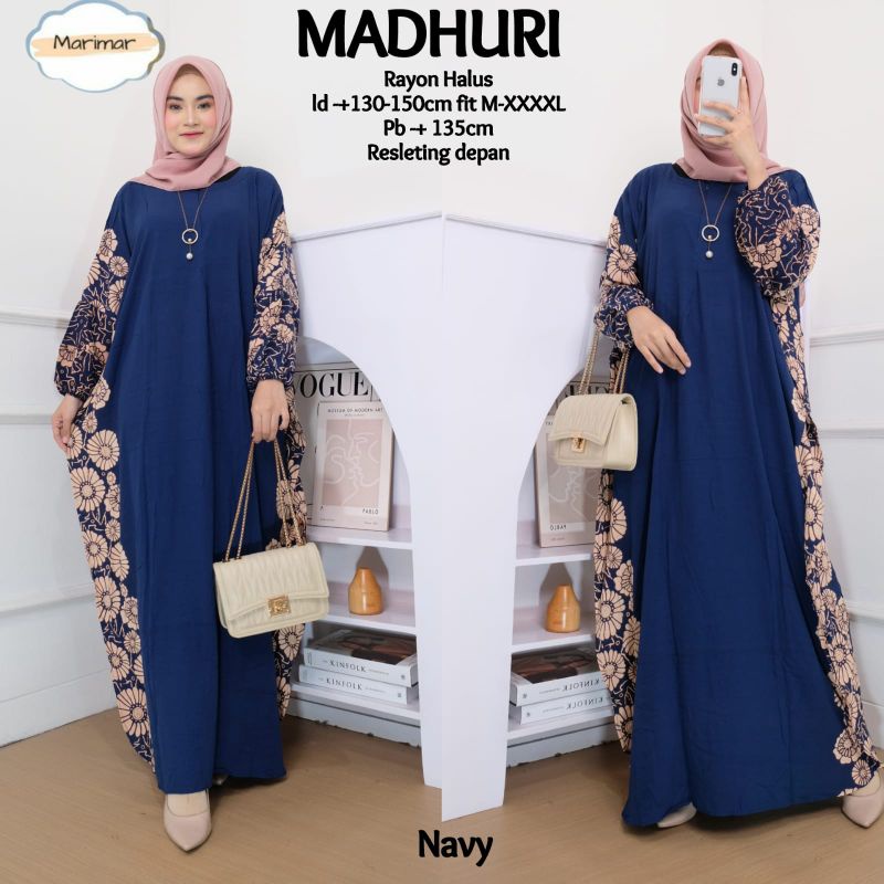 madhuri / dress jumbo / gamis rayon LD 130-150cm / big size dress busui friendly / gamis polos bahan