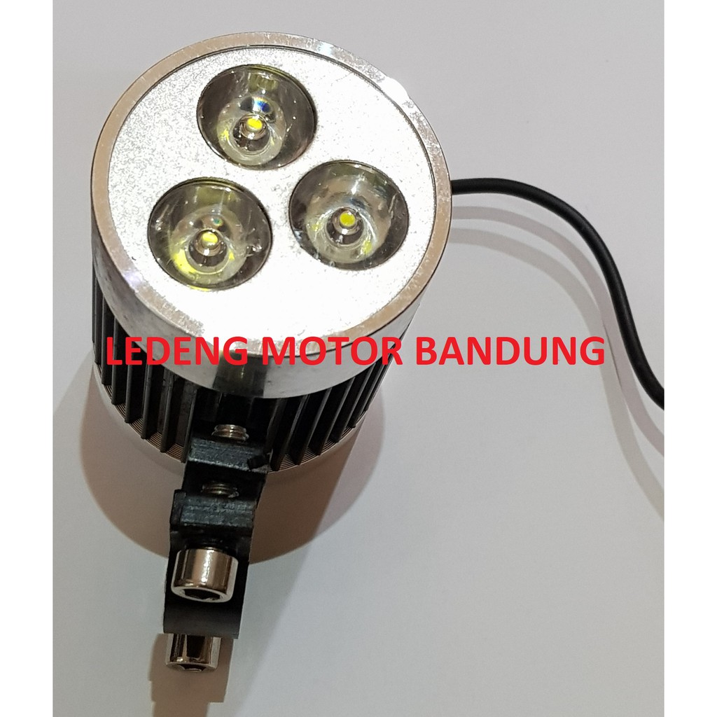 Led 3 Mata Tabung Bulat Luxeon Lampu Tembak Sorot Motor Universal 9w