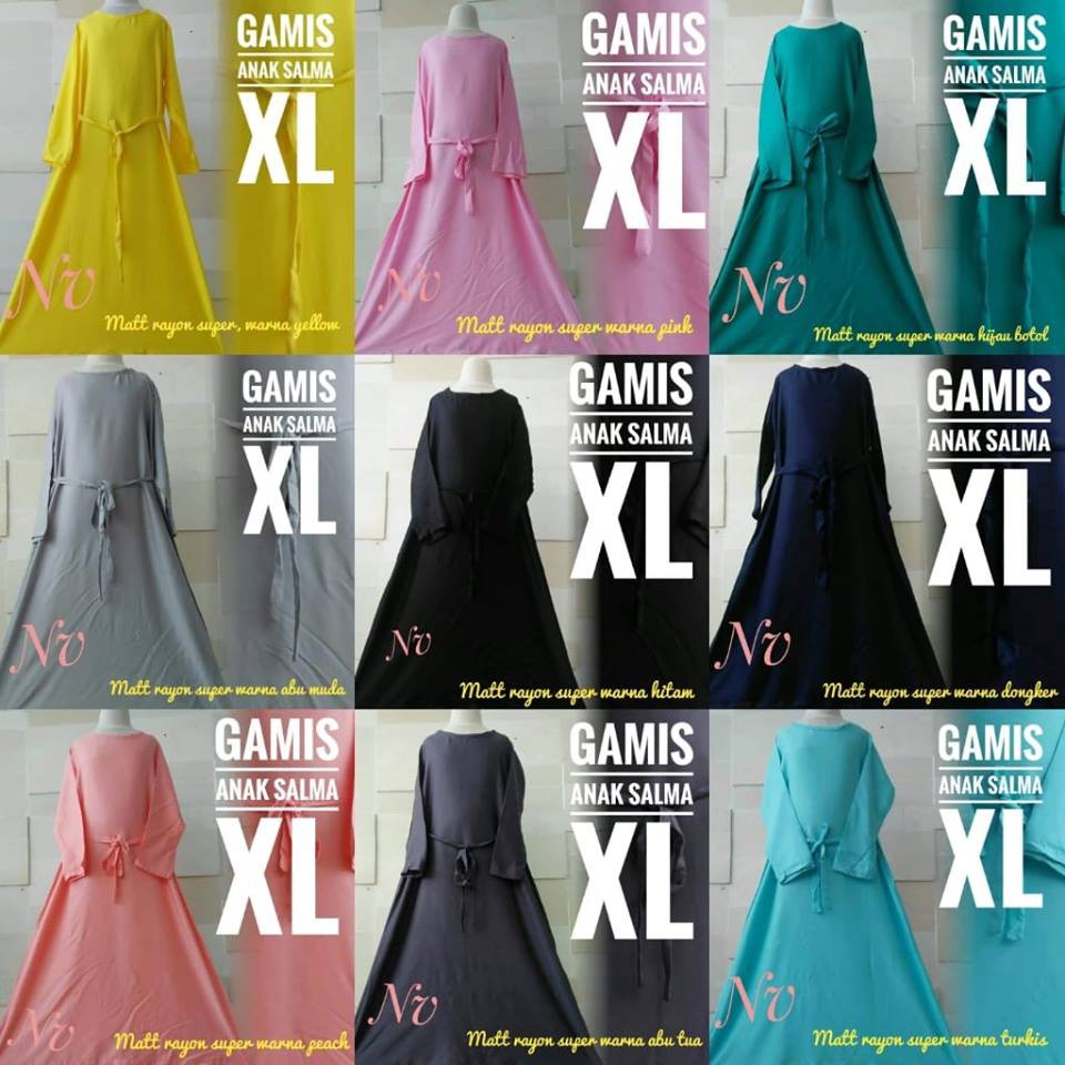 BAJU ANAK GAMIS POLOS SALMA(XL)